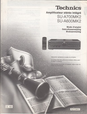 INSTRUKCJA OBSŁUGI WZMACNIACZ TECHNICS SU-A700KM2