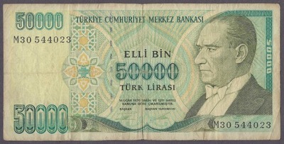 Turcja - 50000 lirasi 1970 (VG-VF)