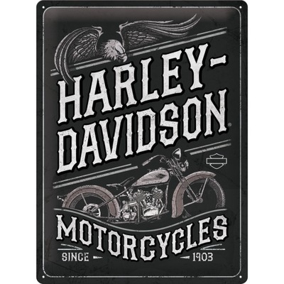Harley Davidson JD Czarny Retro Szyld Tablica 30x4