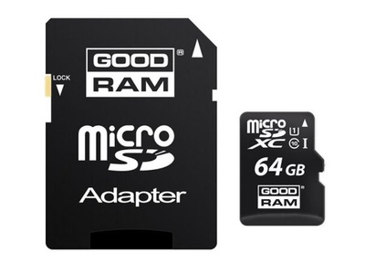 micro SDXC Karta pamięci Goodram M1AA-0640R12 64 GB Adapter