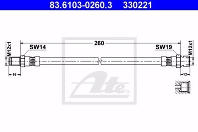 ATE 83.6103-0260.3 FIL DE FREIN ÉLASTIQUE - milautoparts-fr.ukrlive.com