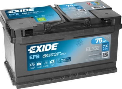 BATERÍA EXIDE EFB 12V 75AH 730A EL752  