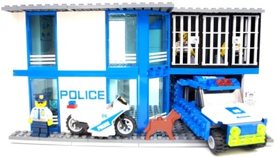 LEGO MOC policja komisariat radiowóz City motocykl więzień policjant