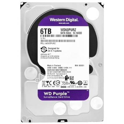 Dysk WD 6TB WD60PURZ 5,4K 64Mb Sata III 3,5''