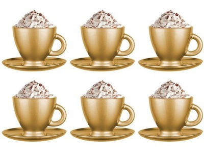 Serwis kawowy na 6 osób zestaw filiżanek komplet