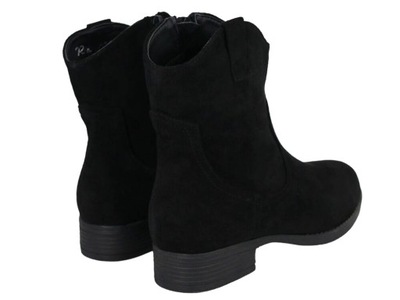 BOTKI OCIEPLANE BUTY DAMSKIE ZAMSZOWE CZARNE 37