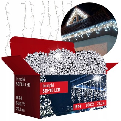 SOPLE LAMPKI CHOINKOWE 500 LED 22.5M ŚWIATEŁKA ŚWIĄTECZNE ZEWNĘTRZNE