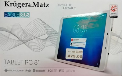 TABLET KRUGER&MATZ 8'' EAGLE 805 (4G) CZARNY GPS