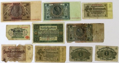 Lot Niemcy: zestaw 8 szt. x banknoty niemieckie