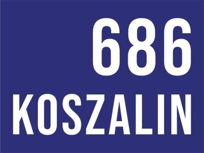 Naklejka samoprzylepna na folii TAXI KOSZALIN + numer boczny taksówki
