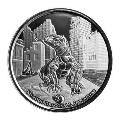 Tokelau 2022 - Komodo Dragon A.I Apocalypse Ag999 1oz Proof-likes