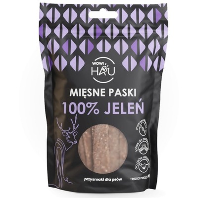 Smaczki dla psa WOW!HAU Paski Jeleń 120g