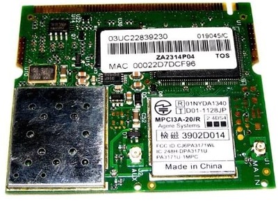Karta sieciowa Wi-Fi MPCI3A-20/R ZA2314P04 Toshiba