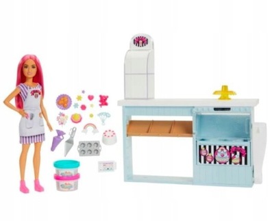 Barbie Cukiernia Zestaw z lalką HGB73 MATTEL !!