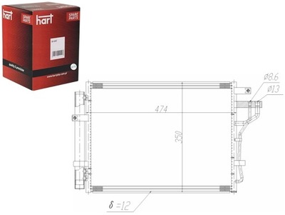 KONDENSATORIUS KONDENSATORIUS KONDICIONAVIMO KIA PICANTO 1.0 11- HART 