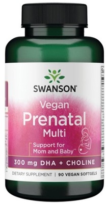 SWANSON Vegan Prenatal Multi z DHA i Choliną 90 kapsułek Ciąża WITAMINY