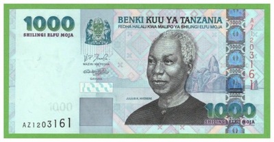 TANZANIA 1000 SHILINGI 2003 P-36a UNC Z BŁĘDEM