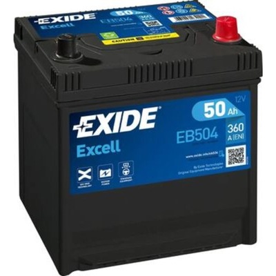 Акумулятор exide 50ah 360a p+ eb504 фото №1