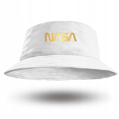 BIAŁY BUCKET HAT SPACE SPACEX NASA ELON KOSMOS