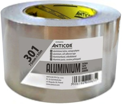 Anticor Taśma aluminiowa Aluminio 301, 75 mm x 50