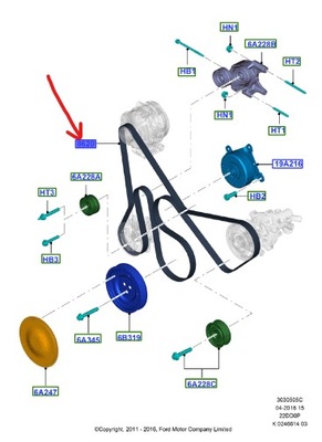 Ремень клиновой ford ranger mk5 2011-15 2.2 tdci фото №1