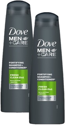 Dove Men+Care Fresh Clean 2w1 Szampon i odżywka do włosów dla mężczyzn 2x