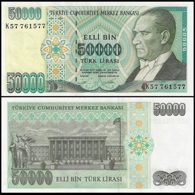 Turcja 50000 Lirasi 1995 P-204 UNC