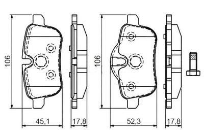 825870 BOSCH ZAPATAS DE FRENADO BMW Z4 E89 18MM BP1373 JUEGO BOSCH  