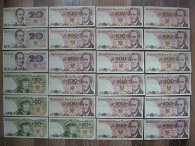 ZESTAW BANKNOTÓW Z CZASÓW PRL