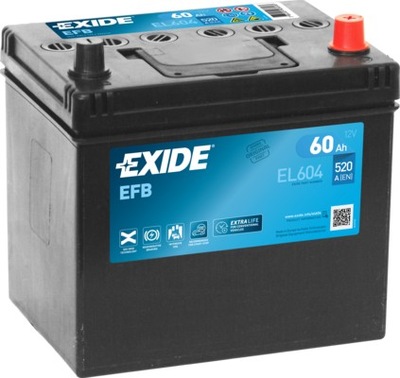 EXIDE - AKUMULIATORIUS 60AH/520A 12V P+ START-STOP EFB [MP] 