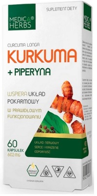 Medica Herbs KURKUMA PIPERYNA 602mg 60 kapsułek