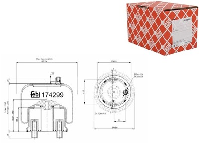 Air spring пневмоподушка подвеска пневматический задняя p основание стальной фото №1