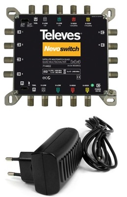 MultiSwitch 5/ 6 Wyjść TV DVB-T2 SAT Televes NevoSwitch na Konwerter QUAD