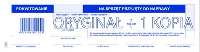 Pokwitowanie na sprzęt przyjęty do naprawy