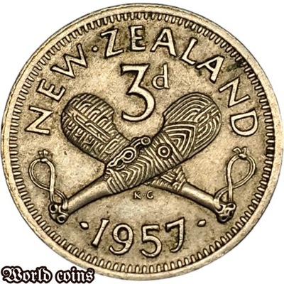 3 PENCE 1957 NOWA ZELANDIA
