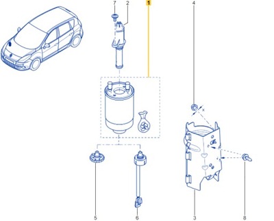 RENAULT CON 1640 093 84R FILTRO COMBUSTIBLES MEGANE 3  