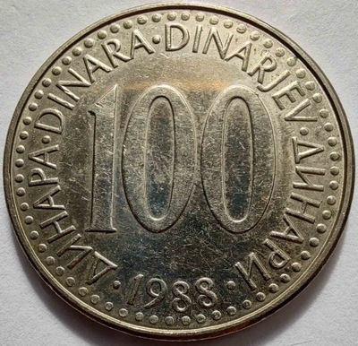 0699 - Jugosławia 100 dinarów, 1988