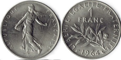 1 frank ( 1964 ) Francja - obiegowe