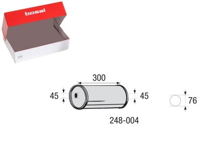 DUSLINTUVAS SISTEMOS IŠMETIMO UNIVERSALUS APSKRITAS SR ZEW. 76MM DL. 300MM 