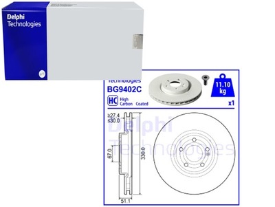 ДИСКИ ТОРМОЗНЫЕ ТОРМОЗНЫЕ 2 ШТУКИ. DELPHI BG9402C MERCEDES A V177 A W177 B SPORTS