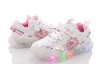 Buty LED DZIECIĘCE MIGAJĄCE ADIDASY RZEP WHITE 24