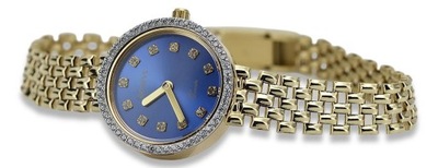 Prześliczny 14K 585 złoty damski zegarek Geneve lw