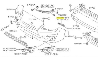 ŚLIZG ZDERZAKA SUBARU IMPREZA PRAWY ORYGI 2011-16