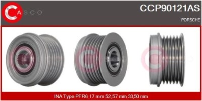 Шків генератора ccp90121as casco фото №1