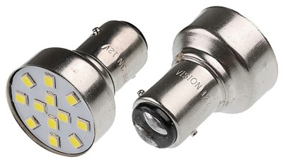 ЛАМПОЧКА P21/5W BAY15D 12V 12X 5MM LED (СВІТЛОДІОД) БІЛА 2 ШТ. O7C76