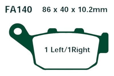 КОЛОДКИ ТОРМОЗНЫЕ EBC SFA 140 HONDA FES 125