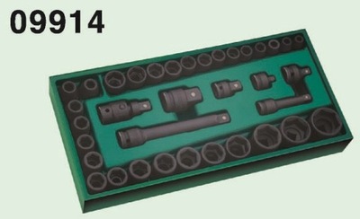 WKŁADKA 36 KLUCZY NASADOWYCH SATA 3/8 1/2 09914