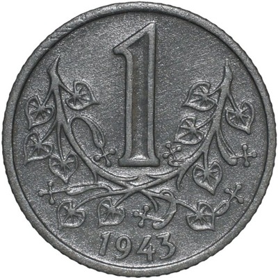 Czechy i Morawy 1 korona 1943 cynk