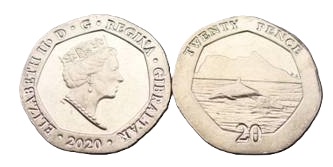 20 pence (2020) Gibraltar - Dolphin