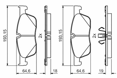 BOSCH ZAPATAS DE FRENADO PARTE DELANTERA Z ALMOHADA WYTLUMIAJACA Z CERRADURA  